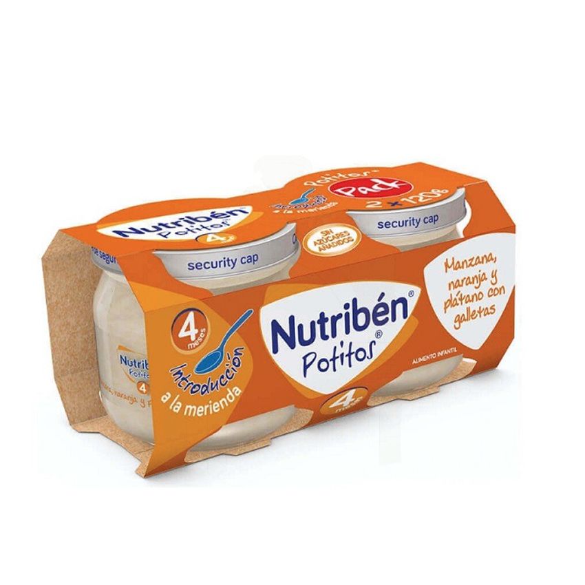 Nutribén Pot Banane, Orange Et Biscuit 2 Bocaux 190 G