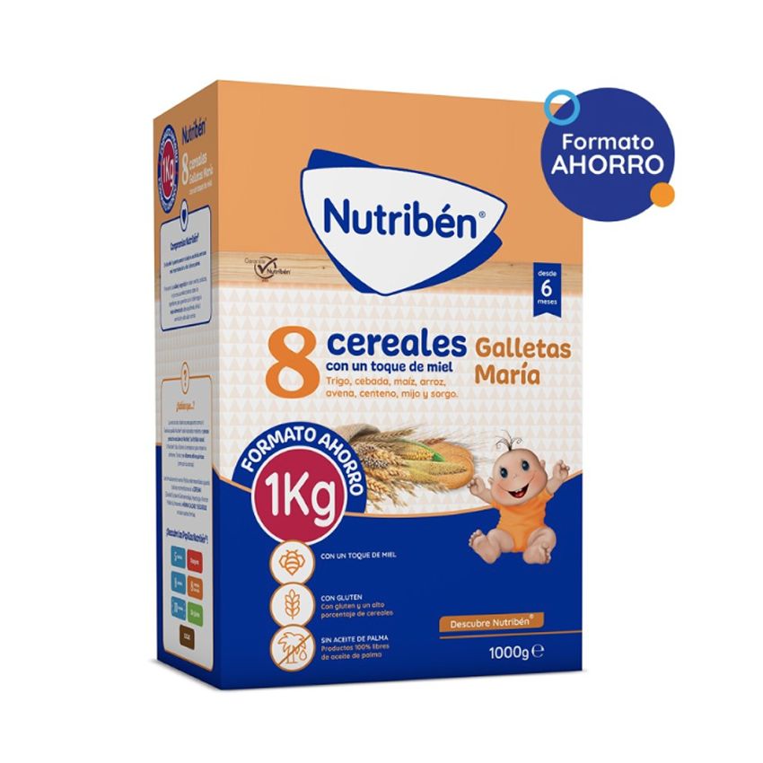 Nutribén 8 Céréales Avec Une Touche De Miel Et Biscuits María 1 Kg