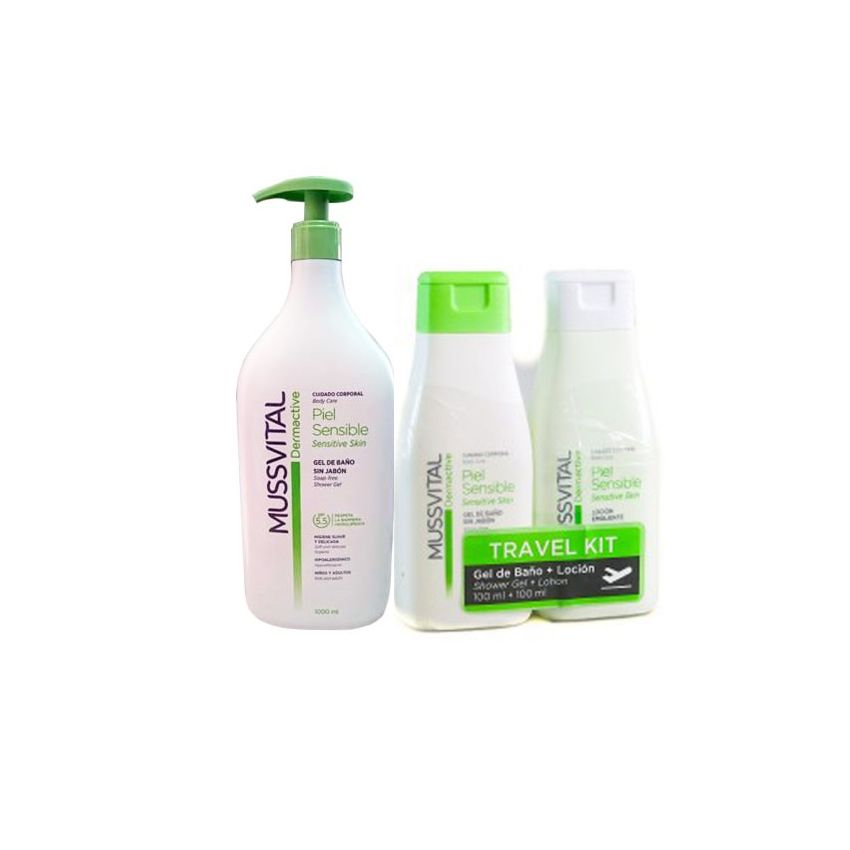 Mussvital Essentials Gel Douche Peau Sensible 1000Ml Set 3 Produits