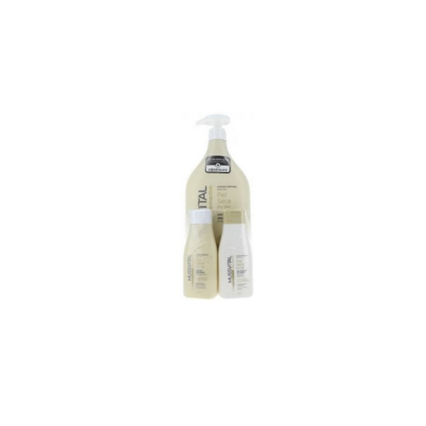 Mussvital Dermactive Gel Douche Peau Sèche 1000Ml Set 3 Produits