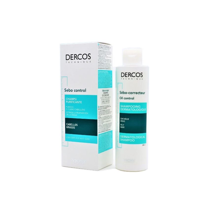 Vichy Dercos Oily Hair Sebum Control Shampoo 200Ml