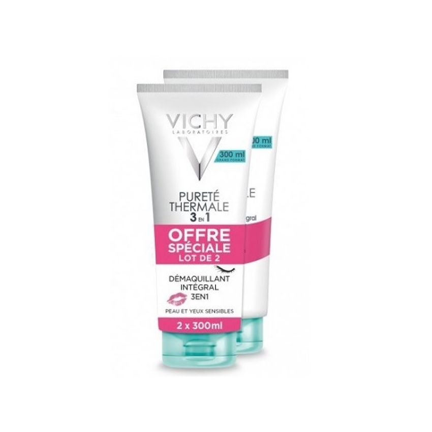 Vichy Pureté Thermale 3 En 1 Démaquillant Intégral Peau Sensible 2X300Ml