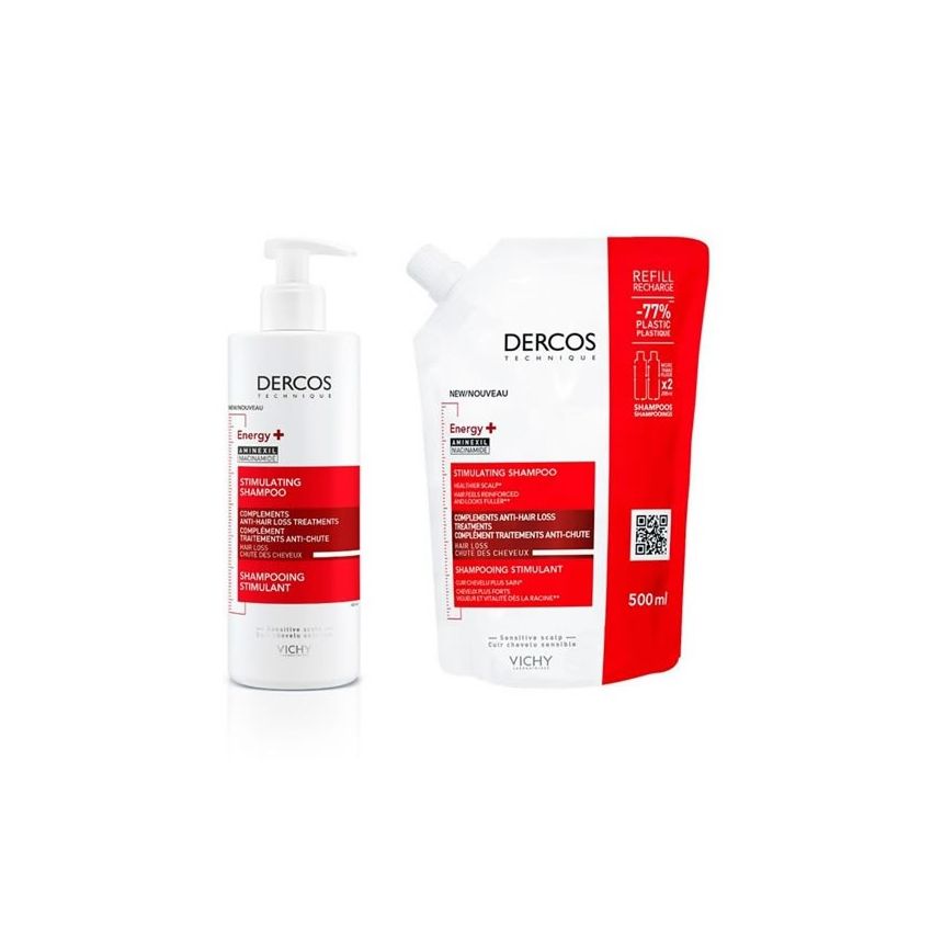 Coffret 2 Produits Vichy Dercos Shampooing Énergisant 400Ml