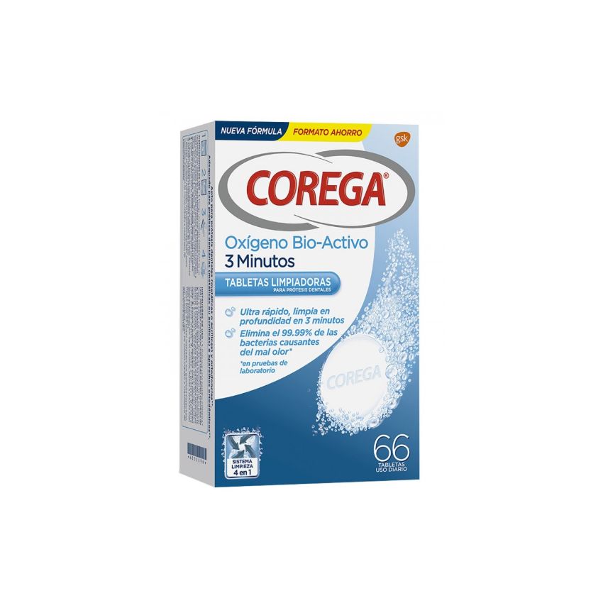 Corega Oxygène Actif 3 Minutes 66 Comprimés