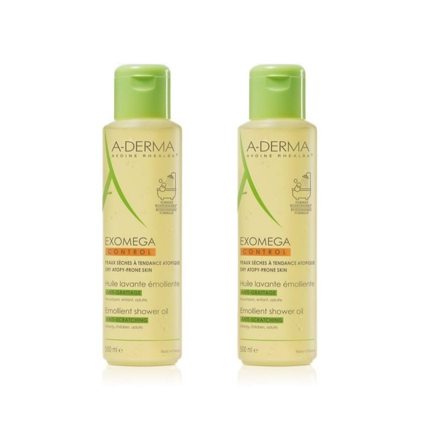 A-Derma Exomega Huile Nettoyante Peau Sèche 2X500Ml