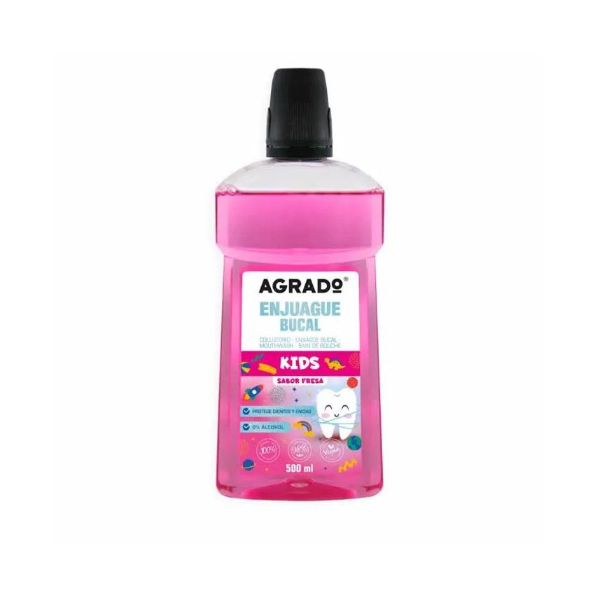 Agrado Mouthwash Kids Strawberry 500Ml