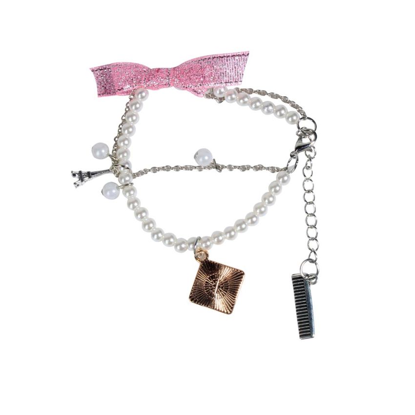 Pulsera De Perlitas Con Adornos Colgantes - 1 U