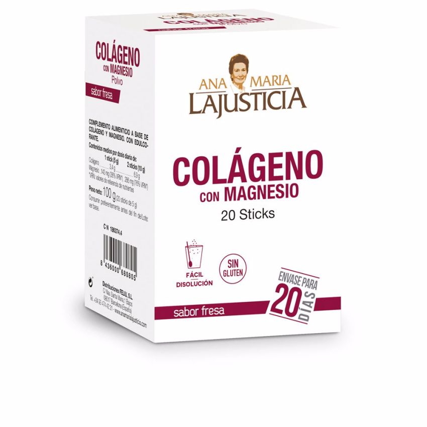 Colágeno Con Magnesio Sabor Fresa - 20 Sticks