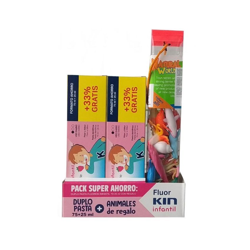 Fluor Kin Enfants Dentifrice Saveur Fraise 2X150Ml