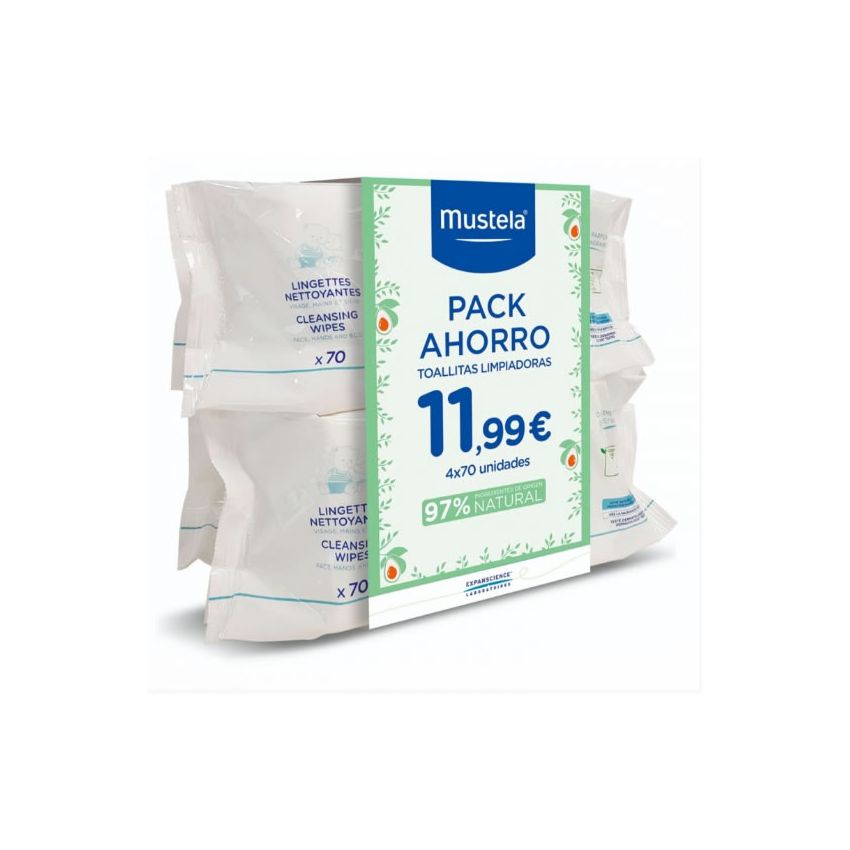 Mustela Wipes Pack Savings 4X70