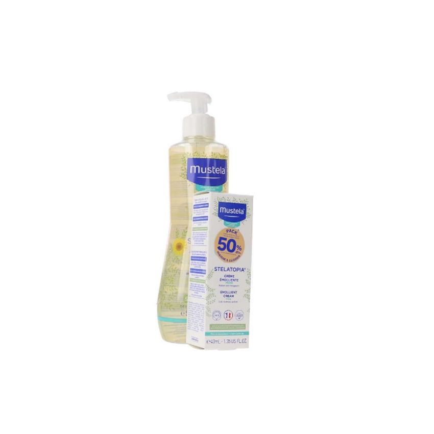 Mustela Stelatopia Huile De Bain 500 Ml Coffret 2 Pièces