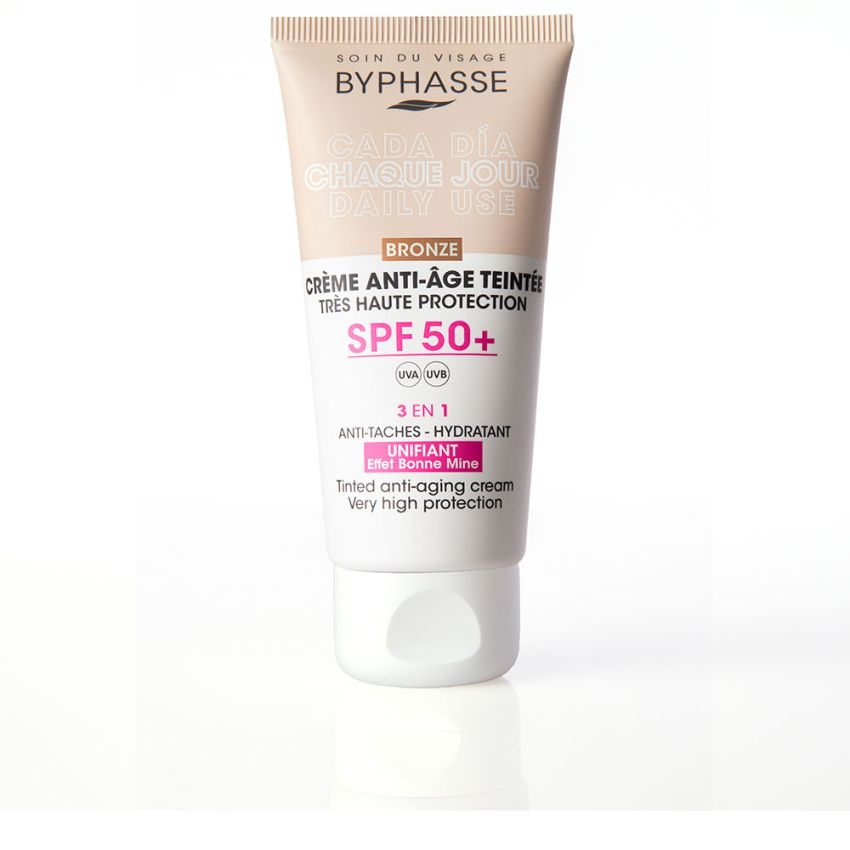 Crème Visage Anti-Âge Avec Couleur Spf50+ - Bronze