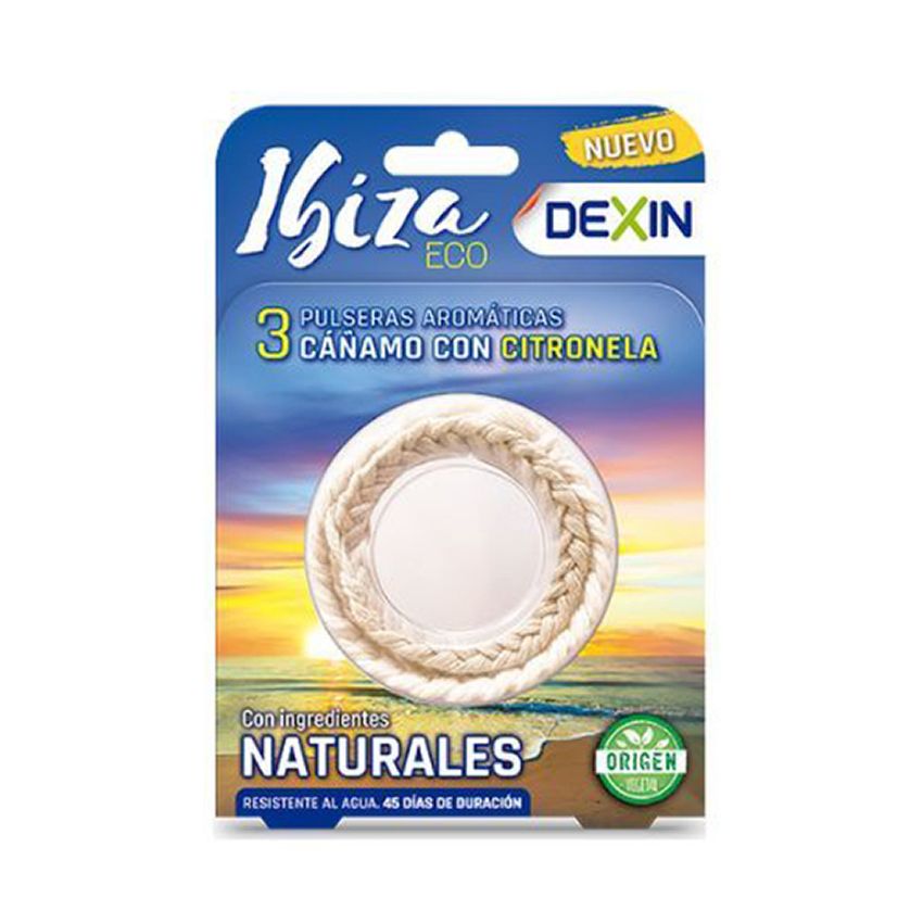 Dexin Bracelets Anti-Moustiques À La Citronnelle Résistants À L'Eau Pack Ibiza 3 Unités