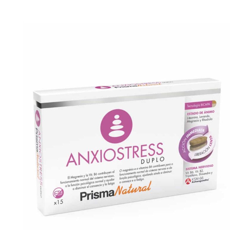 Prisma Natural Anxiostress Duplo 15 Bilayer Tablets