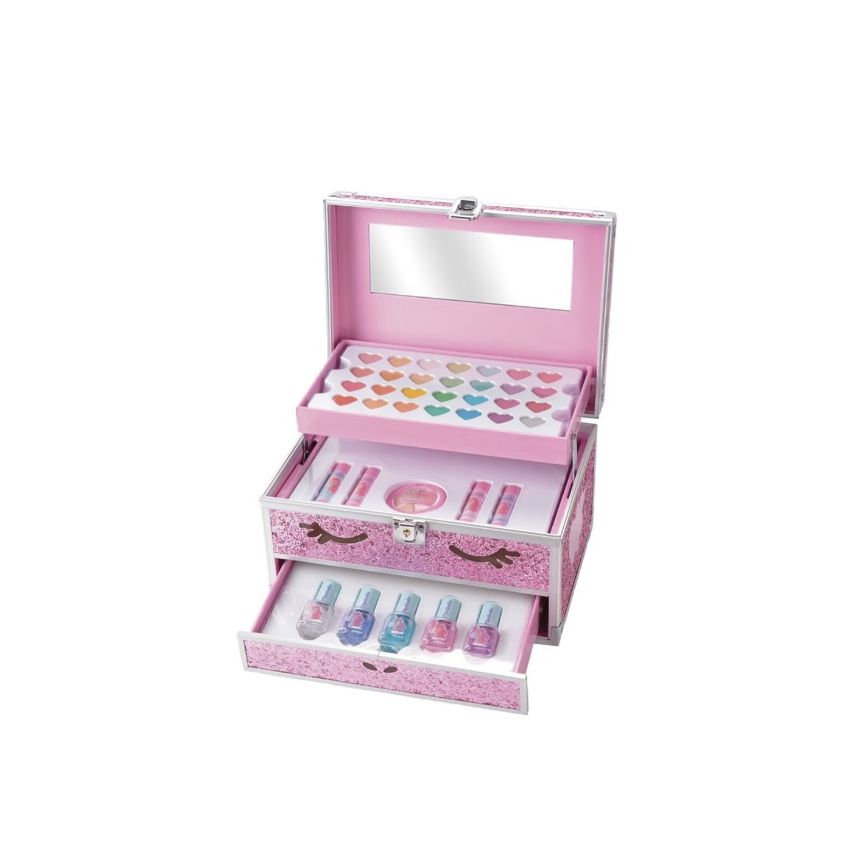 Martinelia Little Unicorn Collection Unicorn Big Case With Unicorn Face And Pink Glitter Children'S Makeup Case