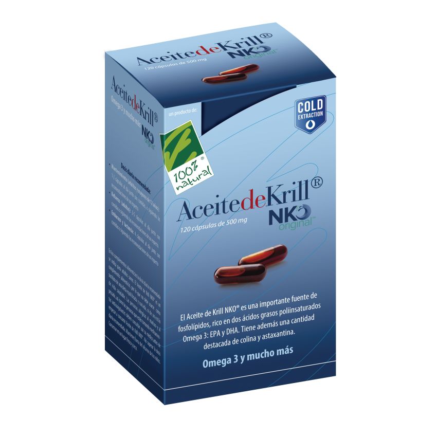 100%Natura Aceite De Krill Nko 120 Cap De 500 Mg