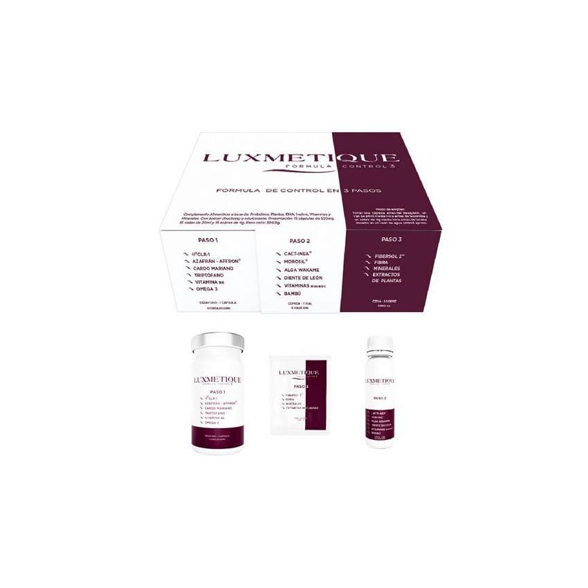 Luxmetique Control Formula 3 Treatment Box 15 Capsules, 15 Vials And 15 Sachets