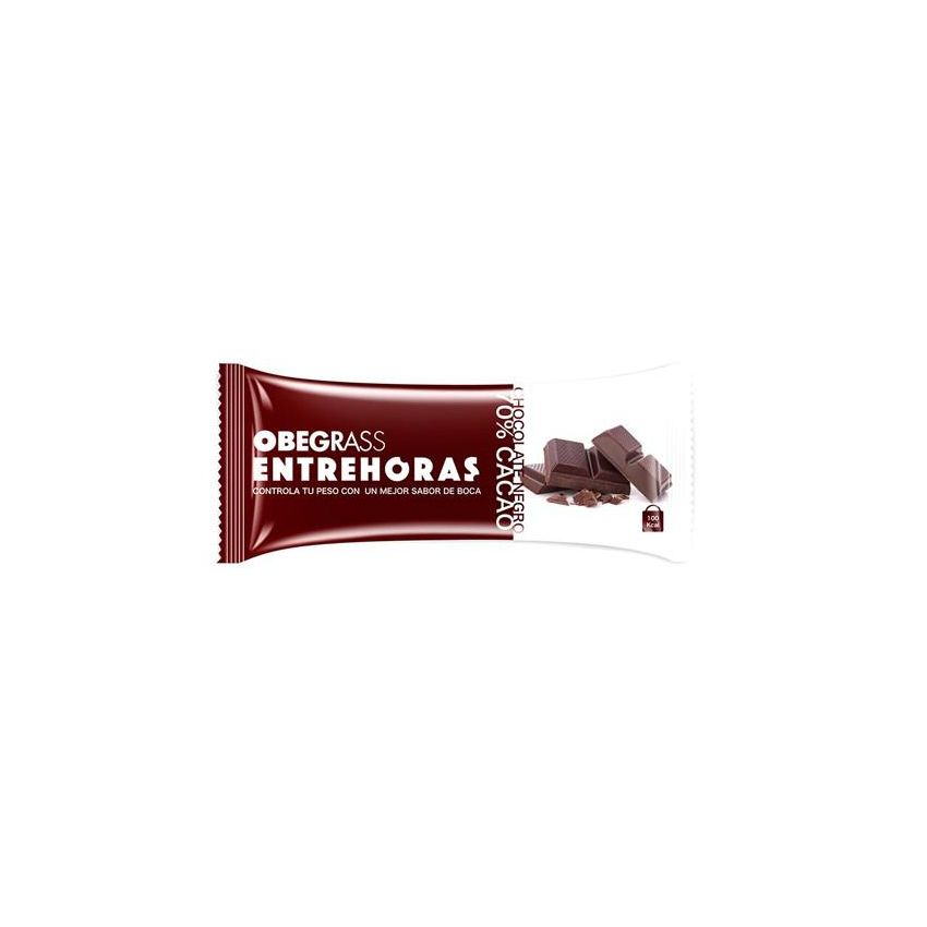 Actafarma Obegrass Barrita Entrehoras Chocolate Negro 50 Cacao 30G