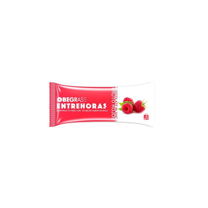 Actafarma Obegrass Barrita Entrehoras Chocolate Blanco Y Frutos Rojos 30G