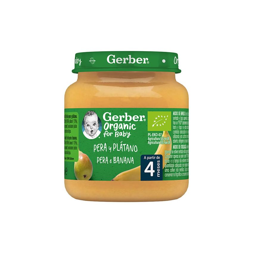 Gerber Organic Pear & Banana Jar 125G
