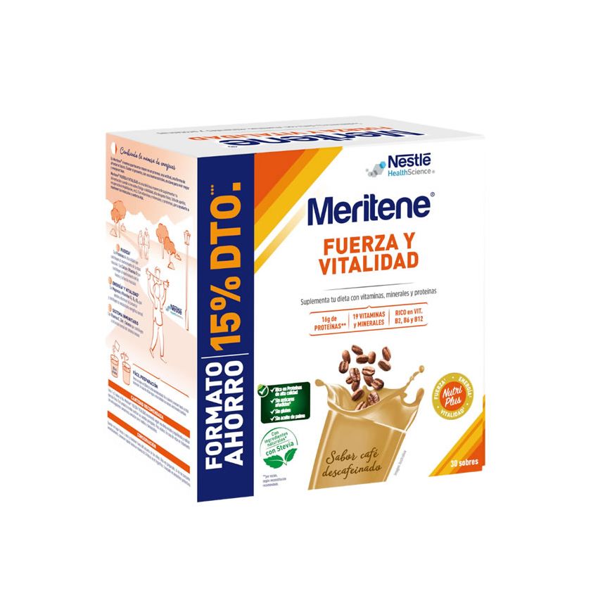 Café Décaféiné Meritene Force Et Vitalité 30 Sachets