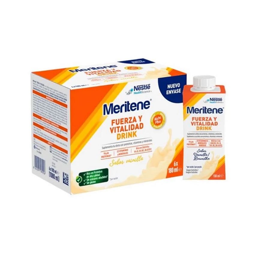 Meritene Force Et Vitalité Boisson Vanille - 6 X 180 Ml