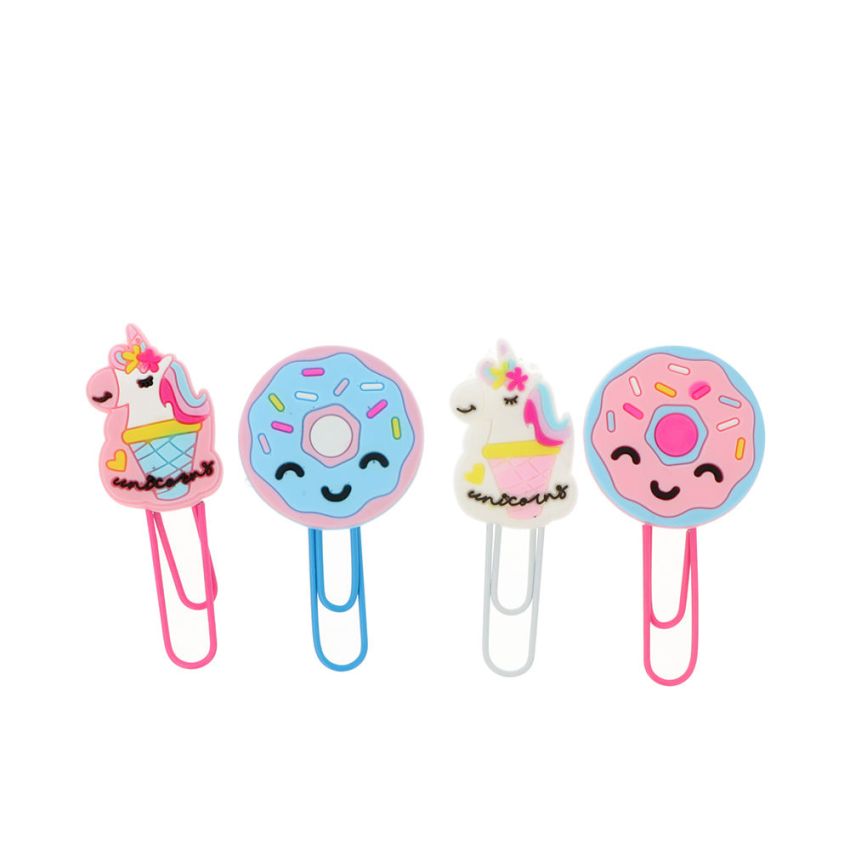 Pinces Licorne Et Beignets 6 X 2,5 Cm - 4 U