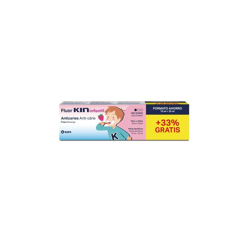 Fluor-Kin Dentifrice Pour Enfants À La Fraise 100Ml