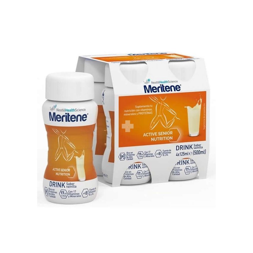 Meritene Active Senior Nutrition Drink Sabor Vainilla 4X125Ml
