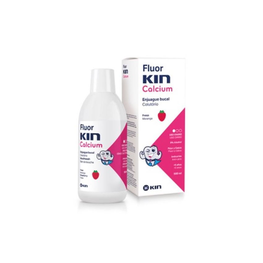 Kin Fluorkin Bain De Bouche Calcium Saveur Fraise 500Ml