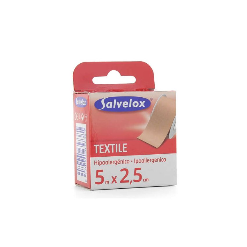 Salvelox Pansement Textile Hypoallergénique 5X2.5Cm