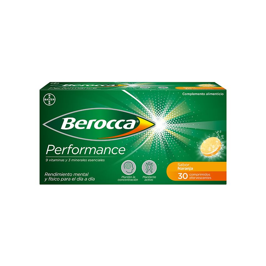 Berocca Performance 30 Comprimés Effervescents Orange