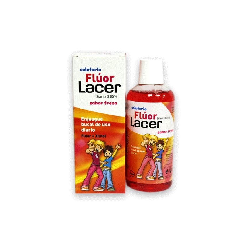 Lacer® Bain De Bouche Fluor 0,05 Goût Fraise 500Ml