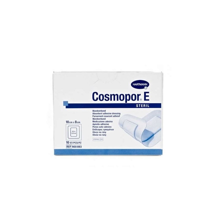 Hartmann Cosmopor E Steril Absorbent Adhesive Dressing 10X8Cm 10 Units