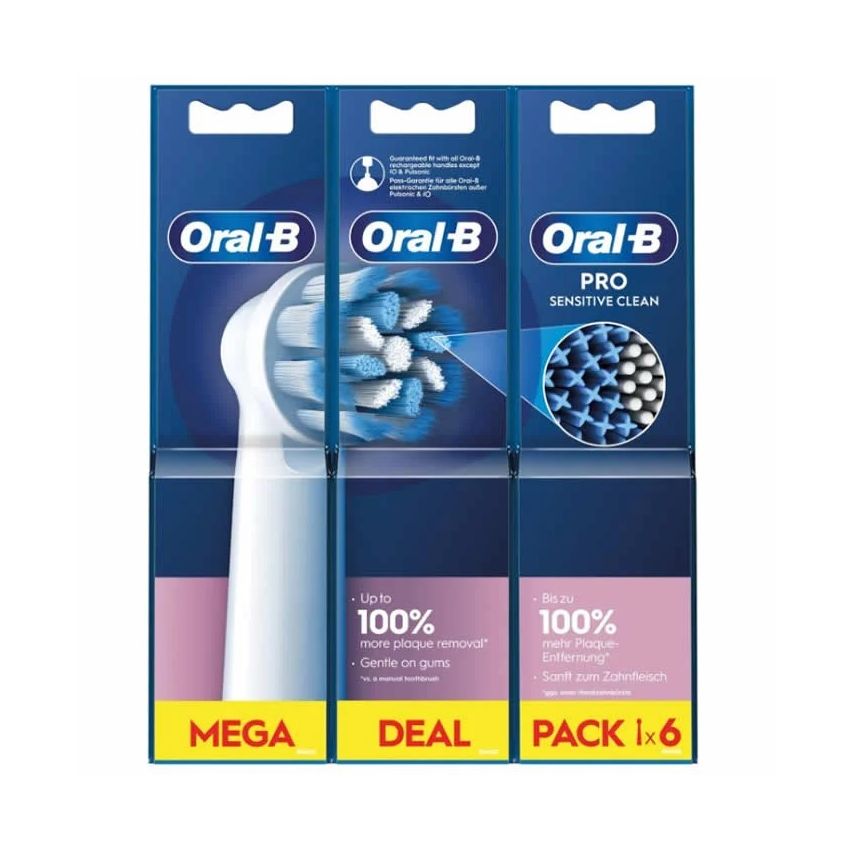 Oral-B Pro Sensitive Clean 6 Pack Replacement Brush Heads