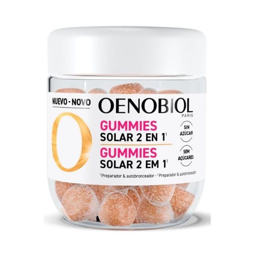 Oenobiol Solaire 2En1 60 Gummies Saveur Fraise Citron