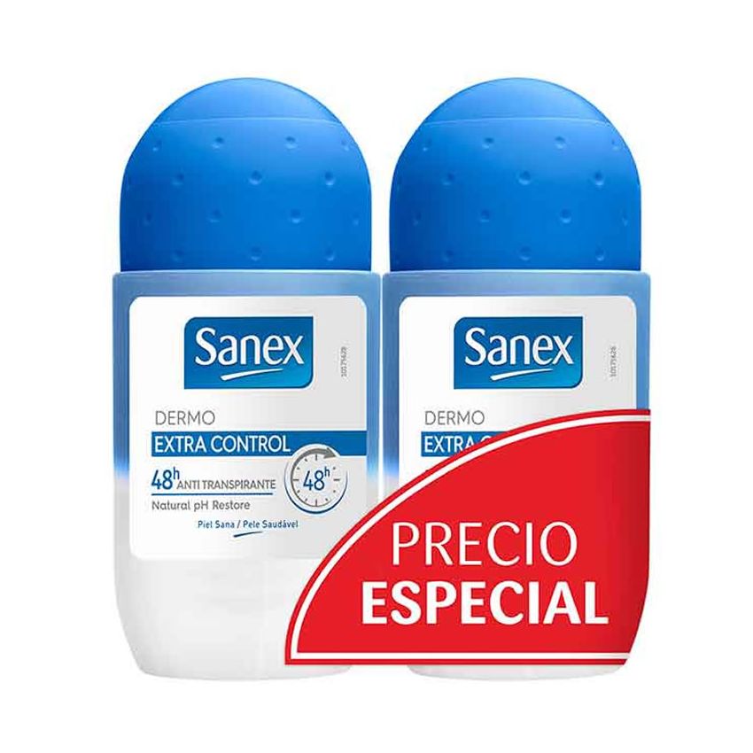 Sanex Dermo Extra Control 48H Deodorant Roll On Duplo 2X50Ml