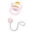 Nuk Rose & Blue Sucettes T1 Colour Rose Latex 0-6 Mois + Attache-Sucettes 1 Unité