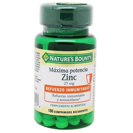 Nature's Bounty Zinc Force Maximale 25mg 100 Comprimés
