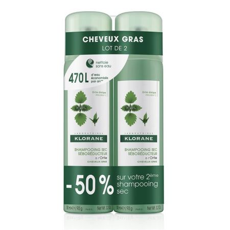 Klorane Shampooing Sec Á L'ortie 2x150ml