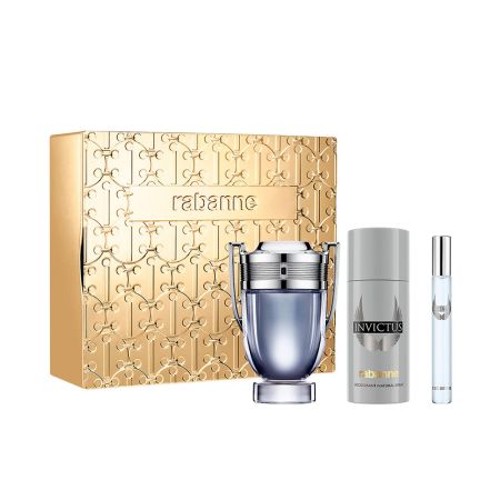 Paco Rabanne Invictus Eau De Toilette Spray 100ml Coffret 3 Produits