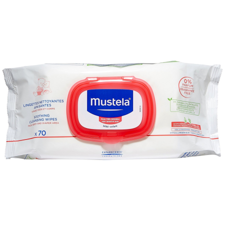 Mustela Lingettes Nettoyantes Apaisantes Peau Très Sensible 70 Unités