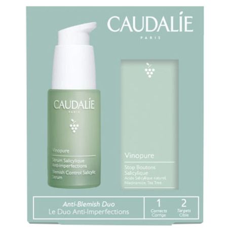 Caudalie Coffret Vinopure Sérum Anti-Imperfections 30ml + Cadeau Sérum Stop Boutons 15ml