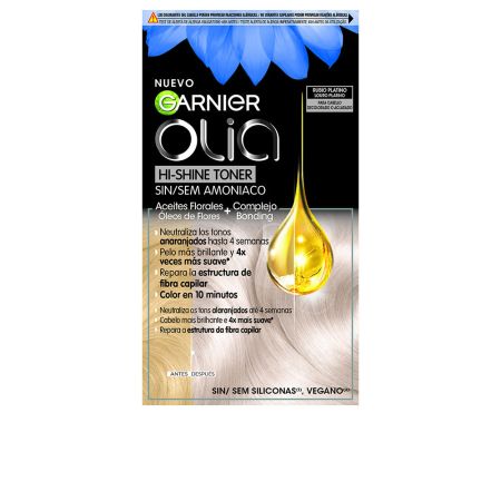Garnier Olia Hi Shine Toner Coloración Semipermanente Neutralizador De Tonos 10,01 Rubio Platino 3 Piezas