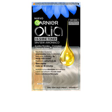 Garnier Olia Hi Shine Toner Coloración Semipermanente Neutralizador De Tonos 9,1 Rubio Ceniza 3 Piezas