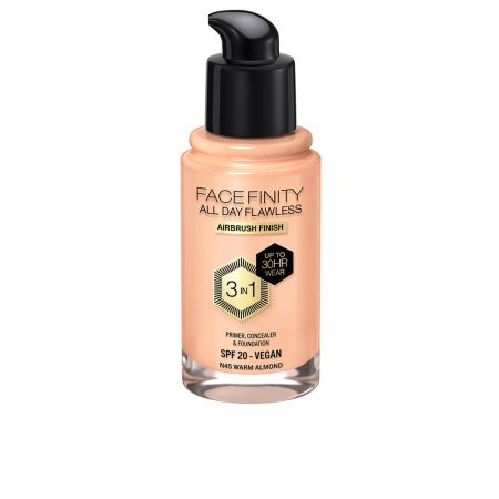 Max Factor Facefinity All Day Flawless 3 In 1 Foundation N45-Warm Almond 30ml