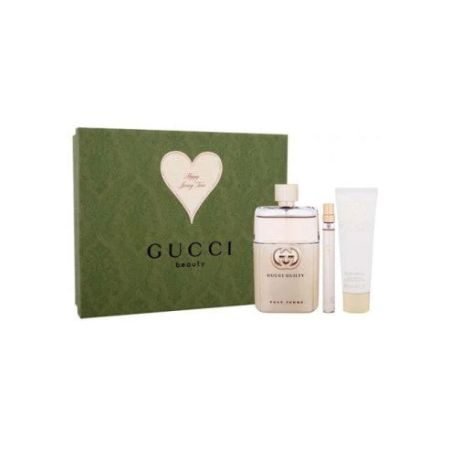Set Gucci Guilty Edp 90ml Mini 10ml Body 50ml@