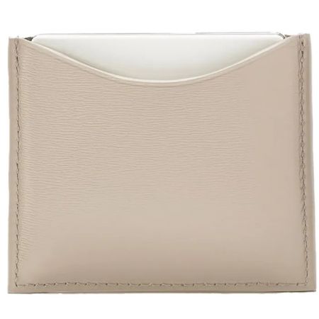 La Bouche Rouge Beige Leather Compact Case