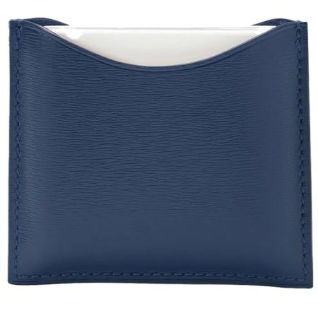 La Bouche Rouge Navy Blue Leather Compact Case