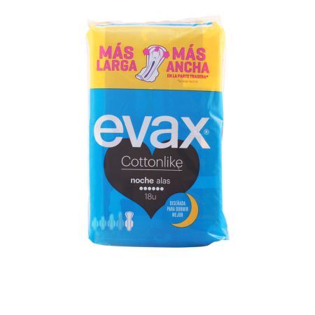 Evax Cottonlike Nuit Avec Ailettes Serviettes Hygiéniques 18 Unités